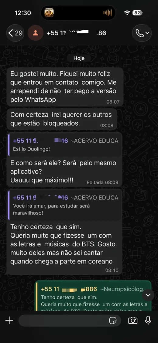 Avaliação de aluno 4